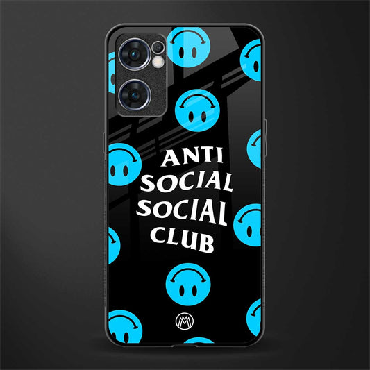 anti social social club x smileys glass case for oppo reno7 5g image