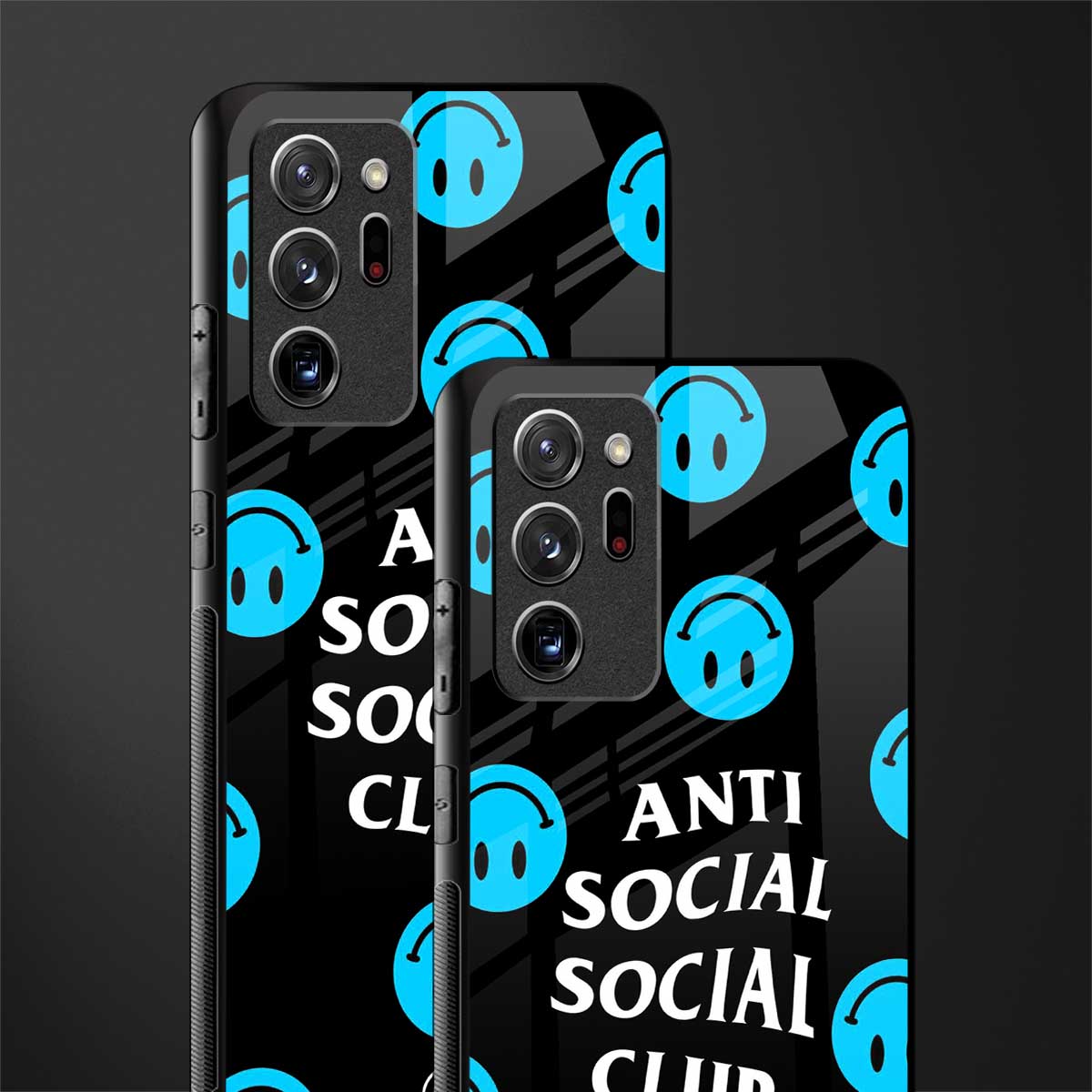 anti social social club x smileys glass case for samsung galaxy note 20 ultra 5g image-2