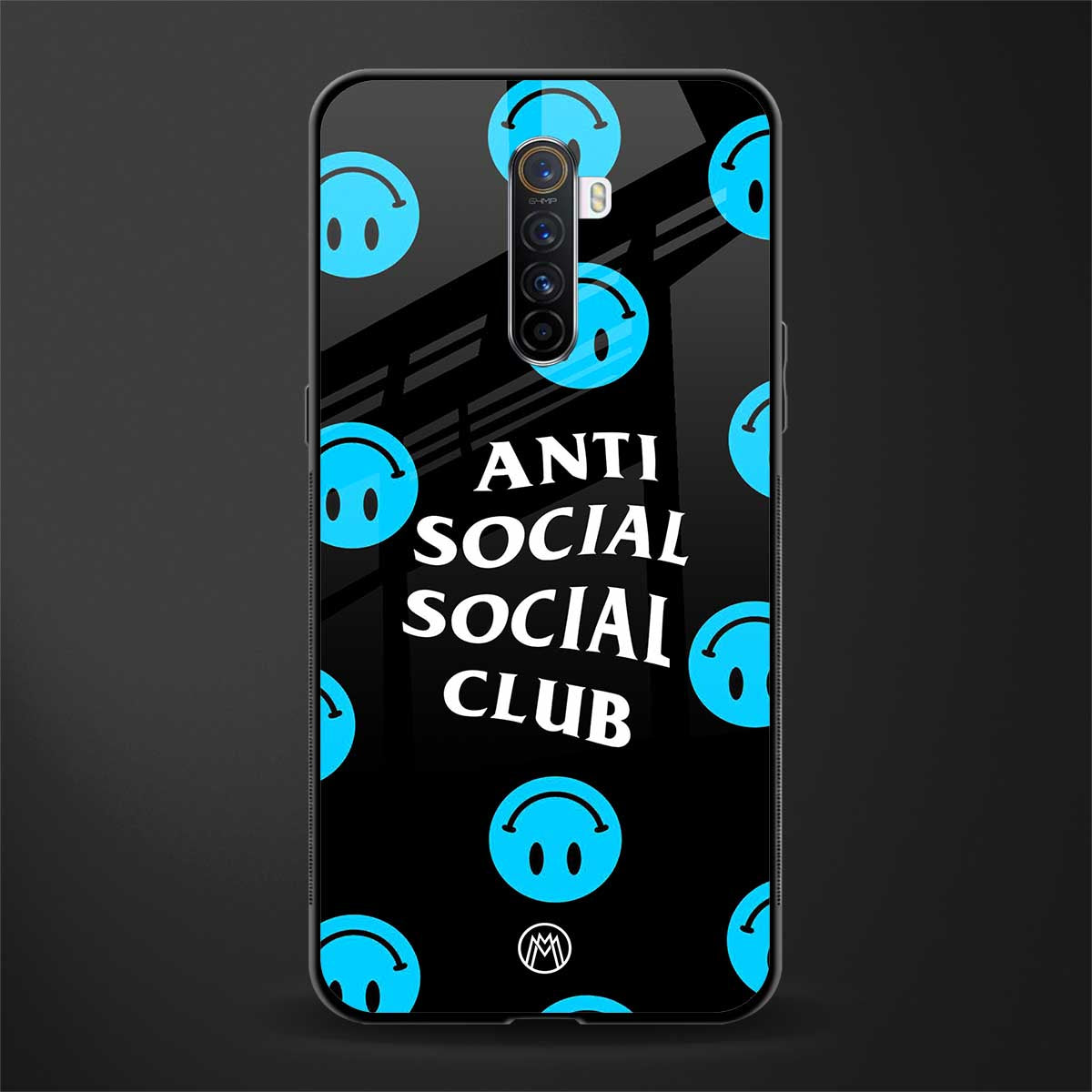 anti social social club x smileys glass case for realme x2 pro image