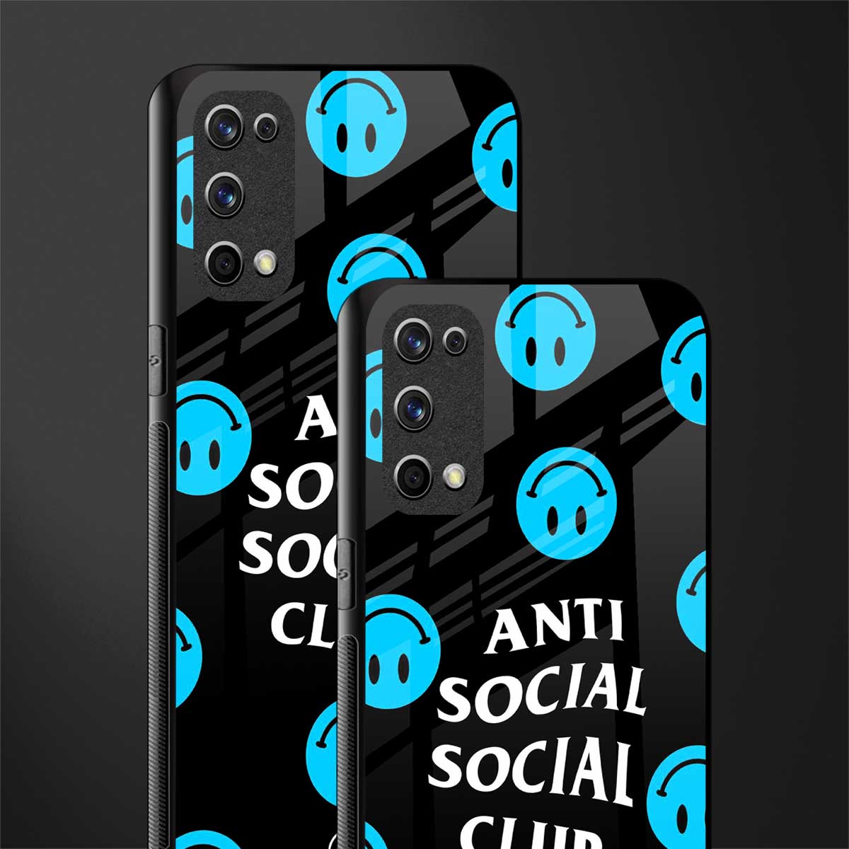 anti social social club x smileys glass case for realme x7 pro image-2