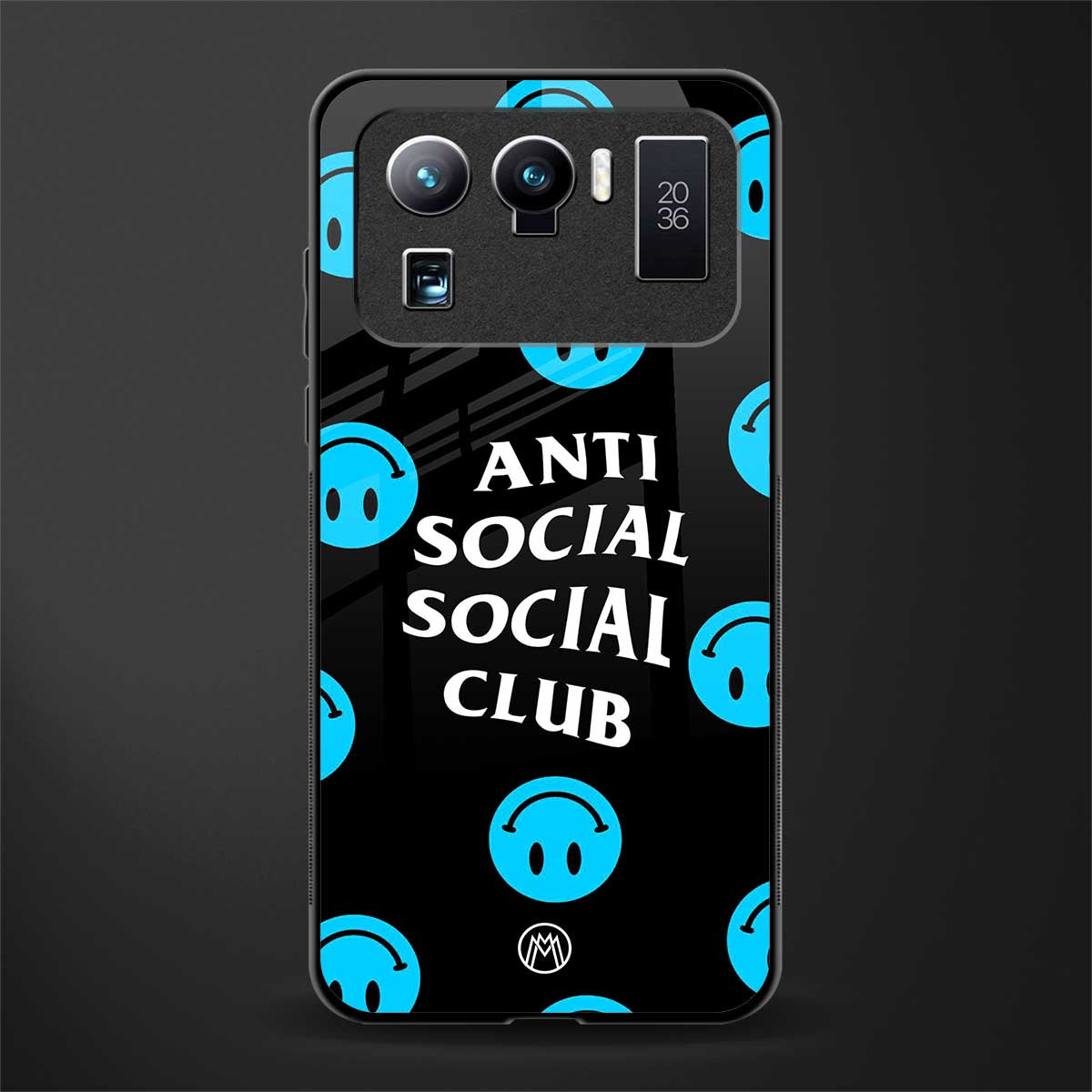 anti social social club x smileys glass case for mi 11 ultra 5g image