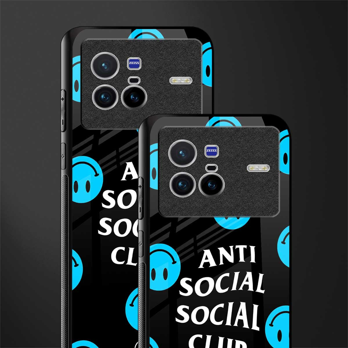 anti social social club x smileys glass case for vivo x80 image-2