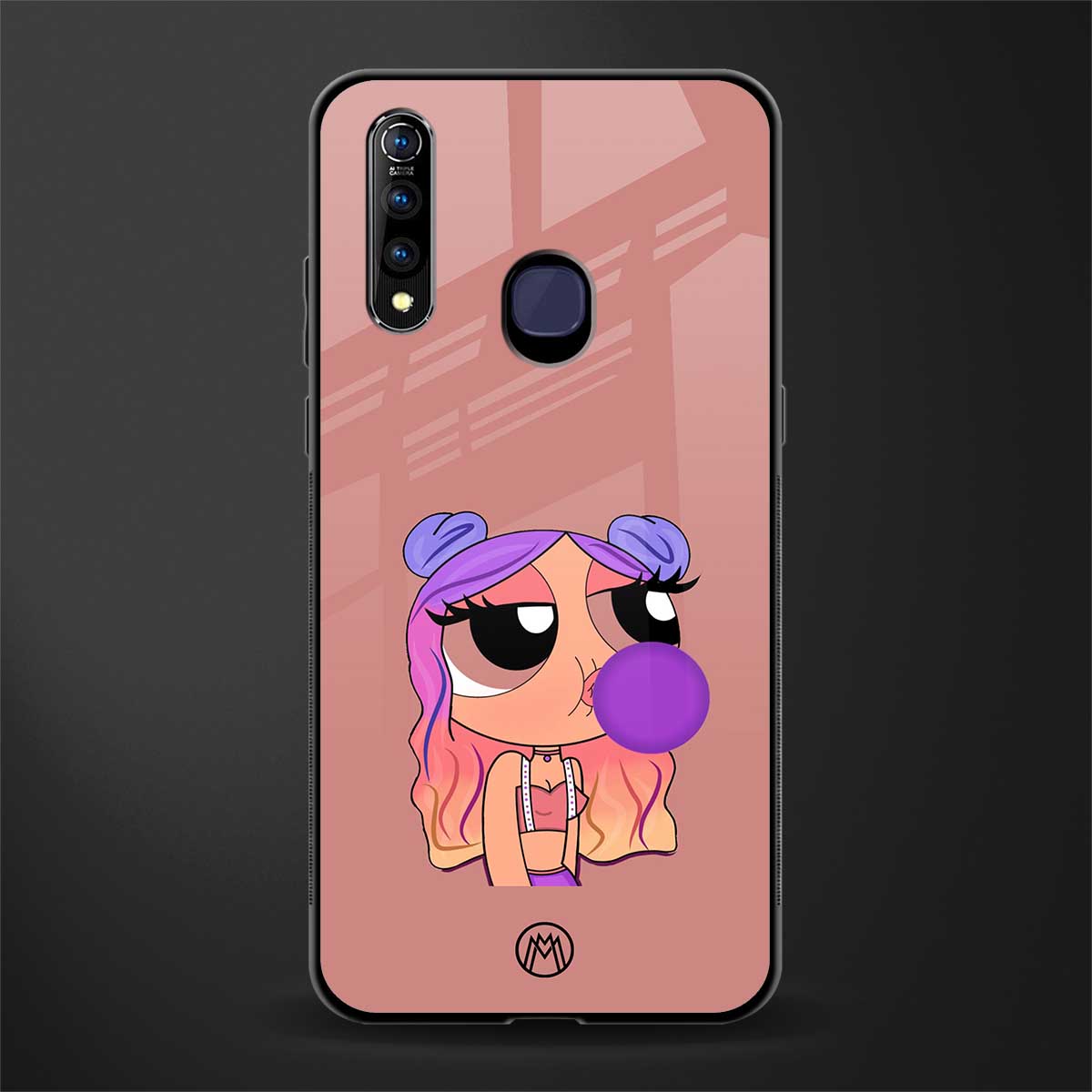 antique purple tote powerpuff girl glass case for vivo z1 pro image