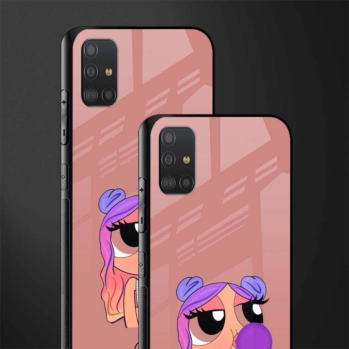 antique purple tote powerpuff girl glass case for samsung galaxy a51 image-2