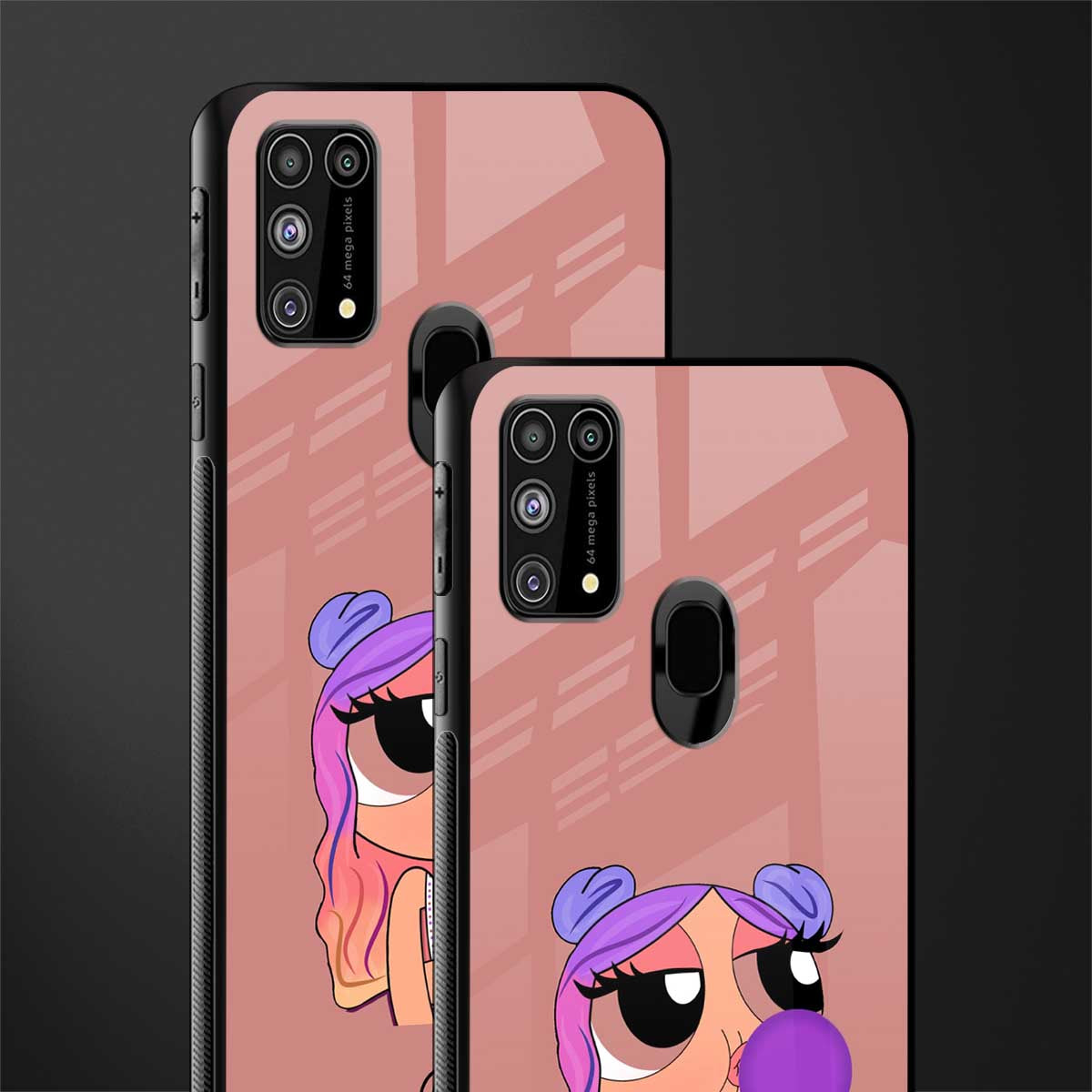 antique purple tote powerpuff girl glass case for samsung galaxy m31 prime edition image-2