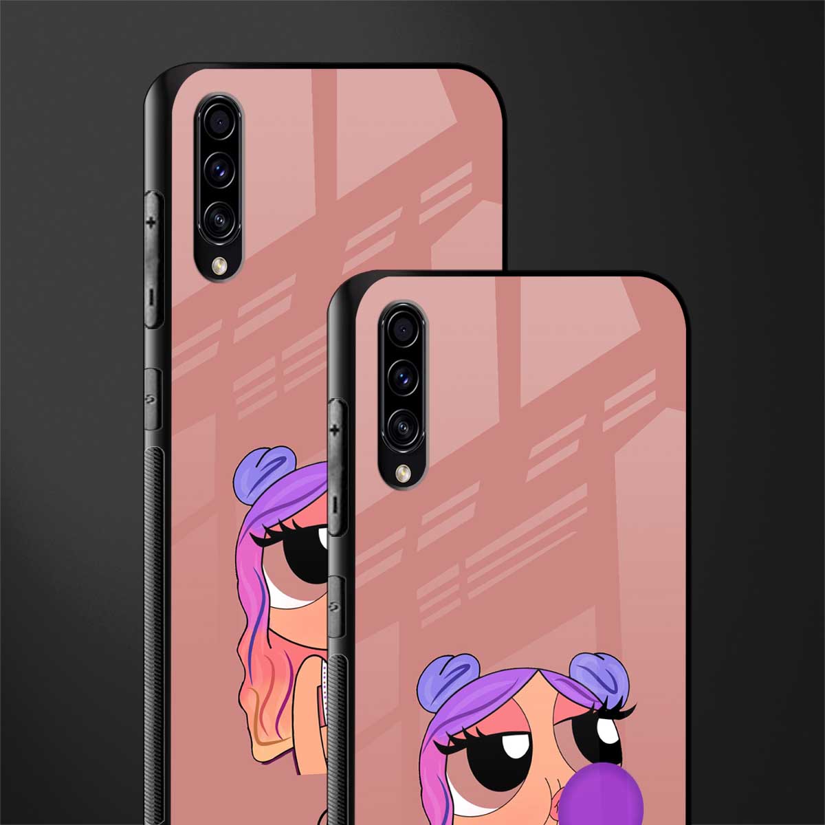 antique purple tote powerpuff girl glass case for samsung galaxy a70 image-2