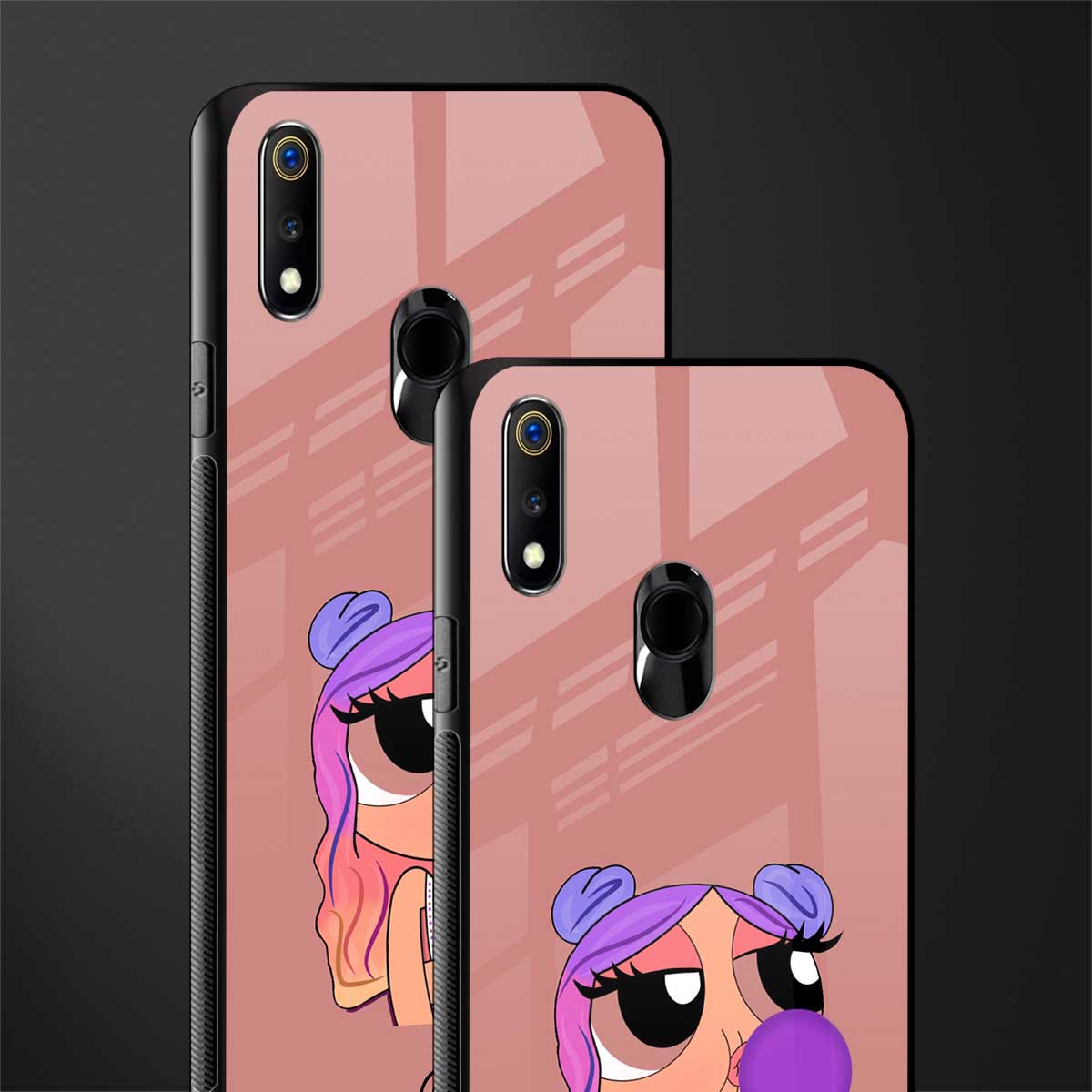 antique purple tote powerpuff girl glass case for realme 3 pro image-2