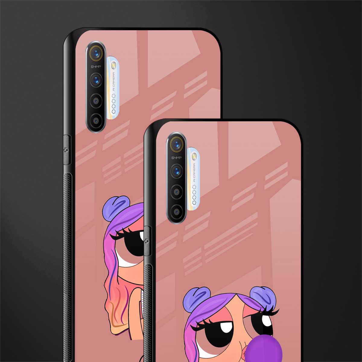antique purple tote powerpuff girl glass case for realme x2 image-2