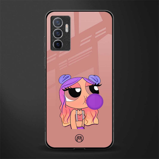 antique purple tote powerpuff girl glass case for vivo v23e image