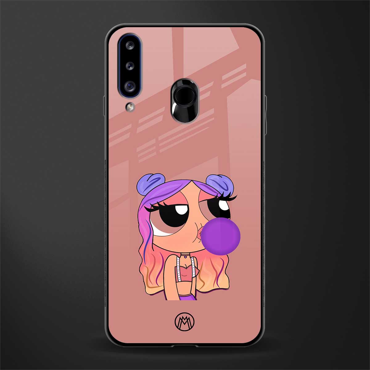 antique purple tote powerpuff girl glass case for samsung galaxy a20s image