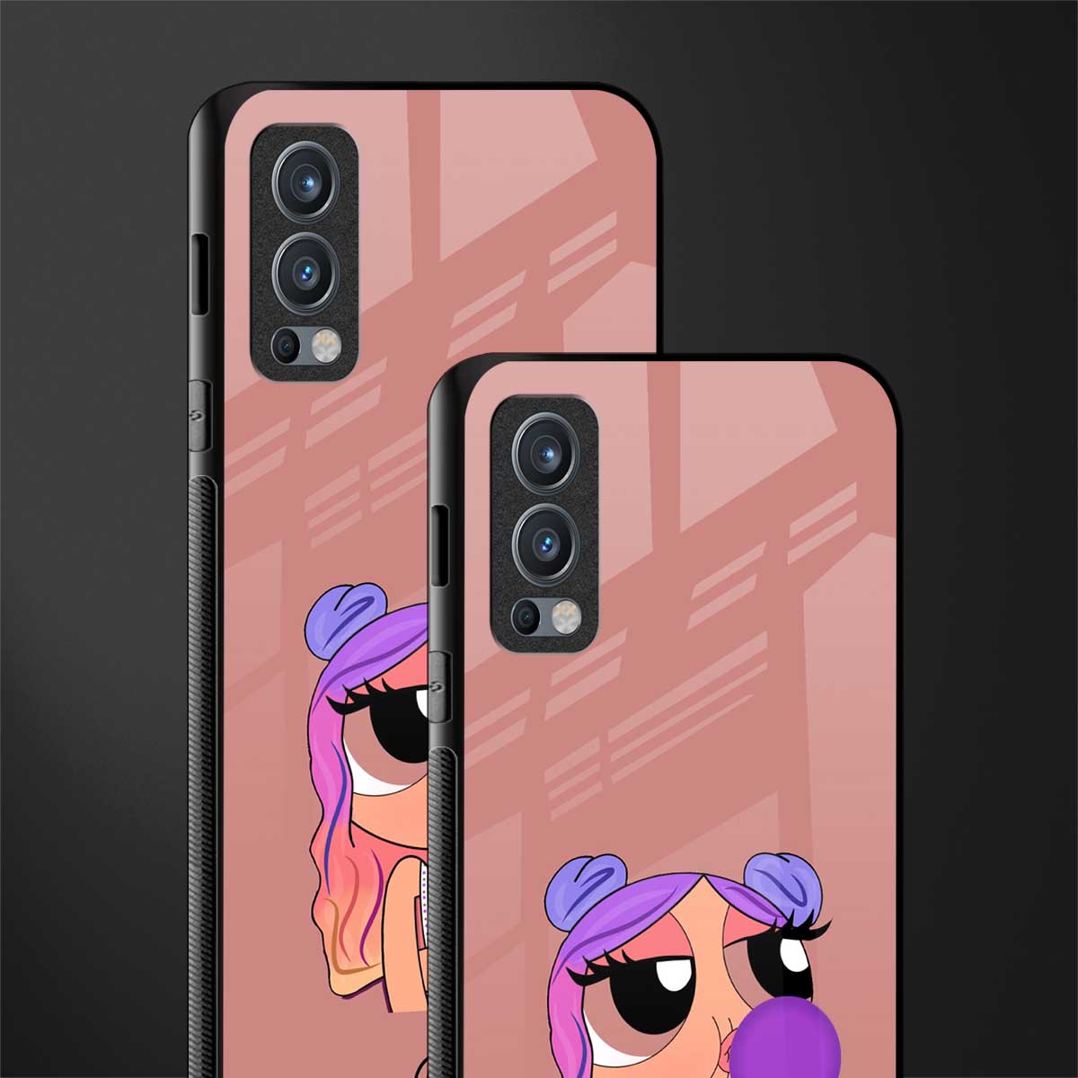 antique purple tote powerpuff girl glass case for oneplus nord 2 5g image-2