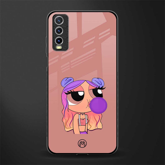 antique purple tote powerpuff girl glass case for vivo y20 image