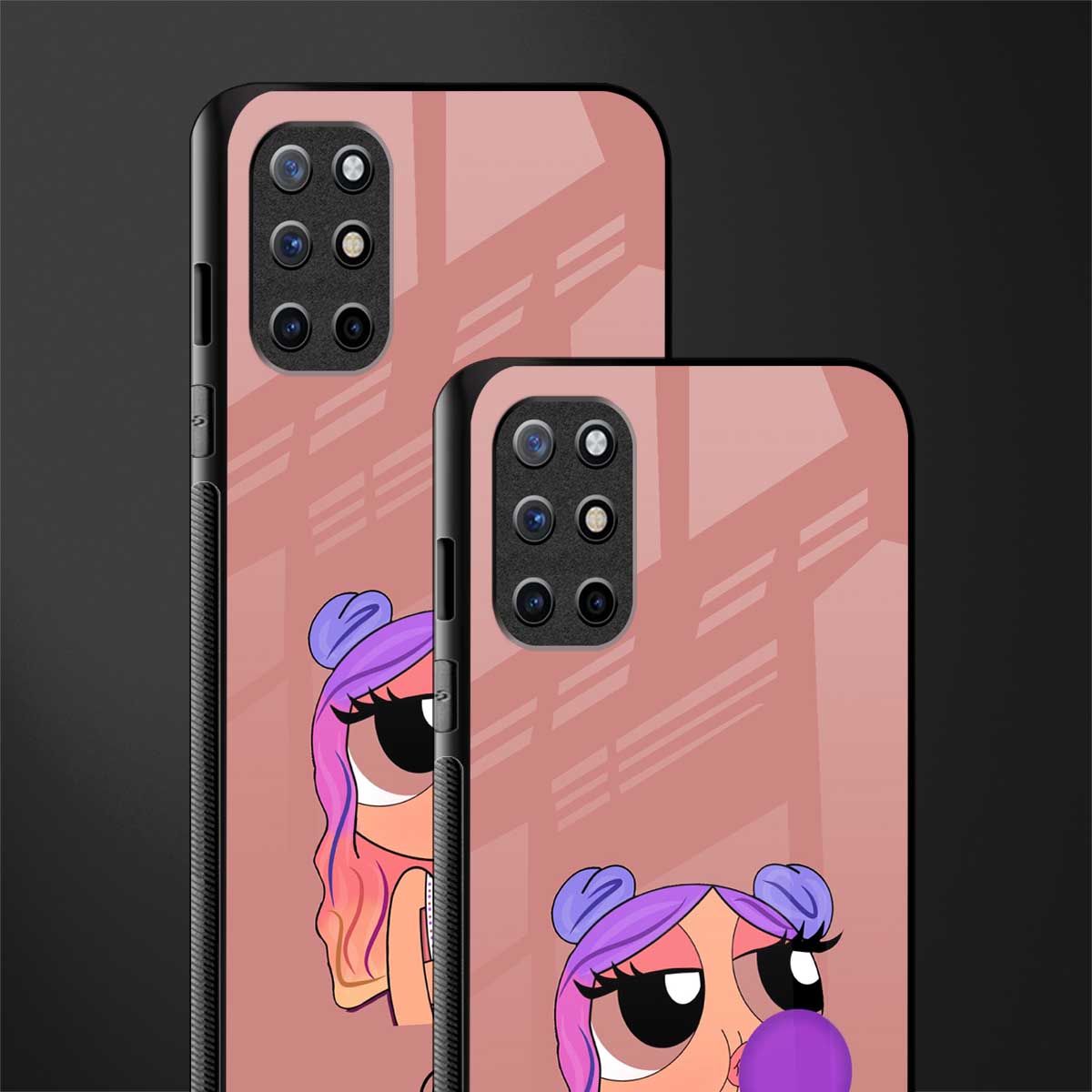 antique purple tote powerpuff girl glass case for oneplus 8t image-2