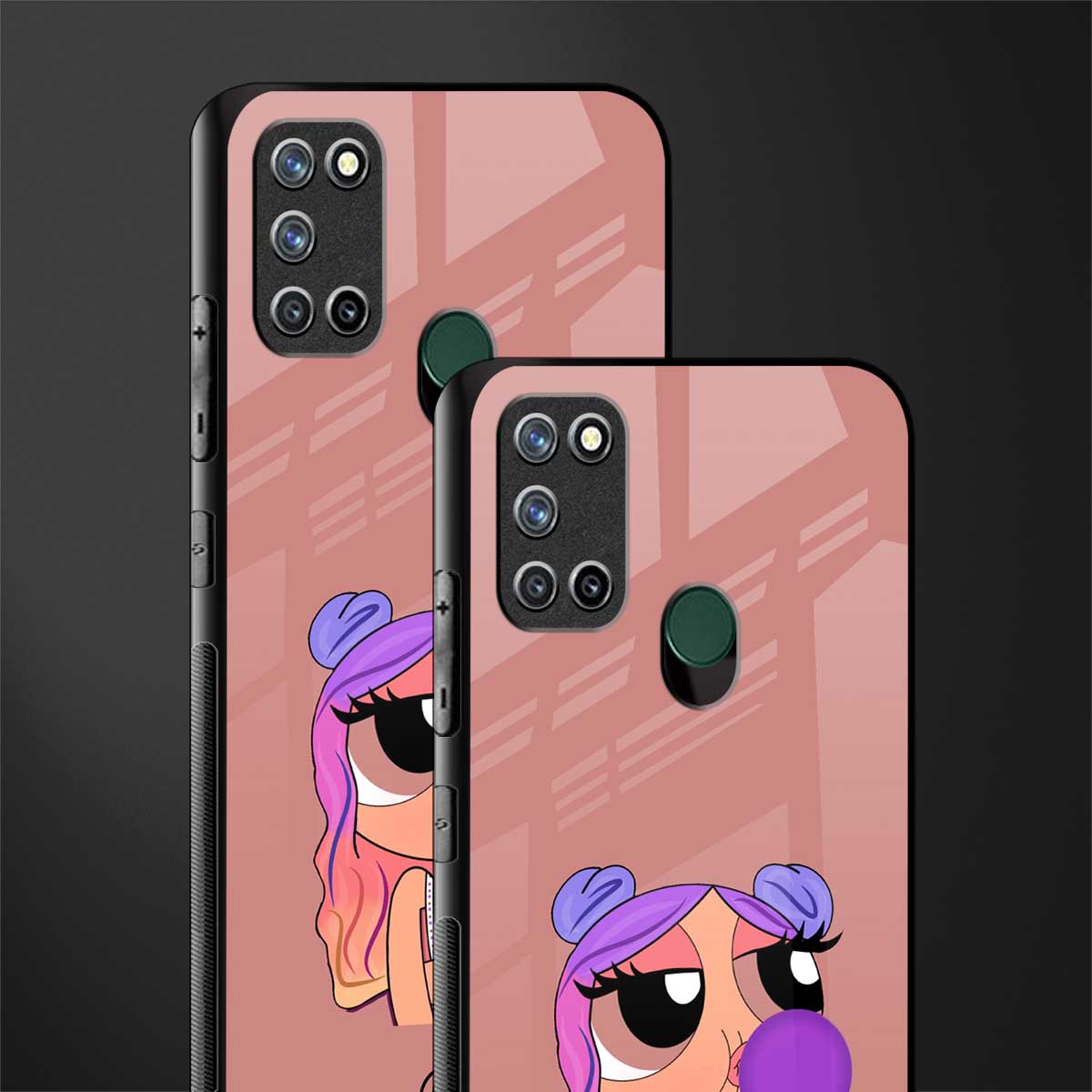 antique purple tote powerpuff girl glass case for realme 7i image-2