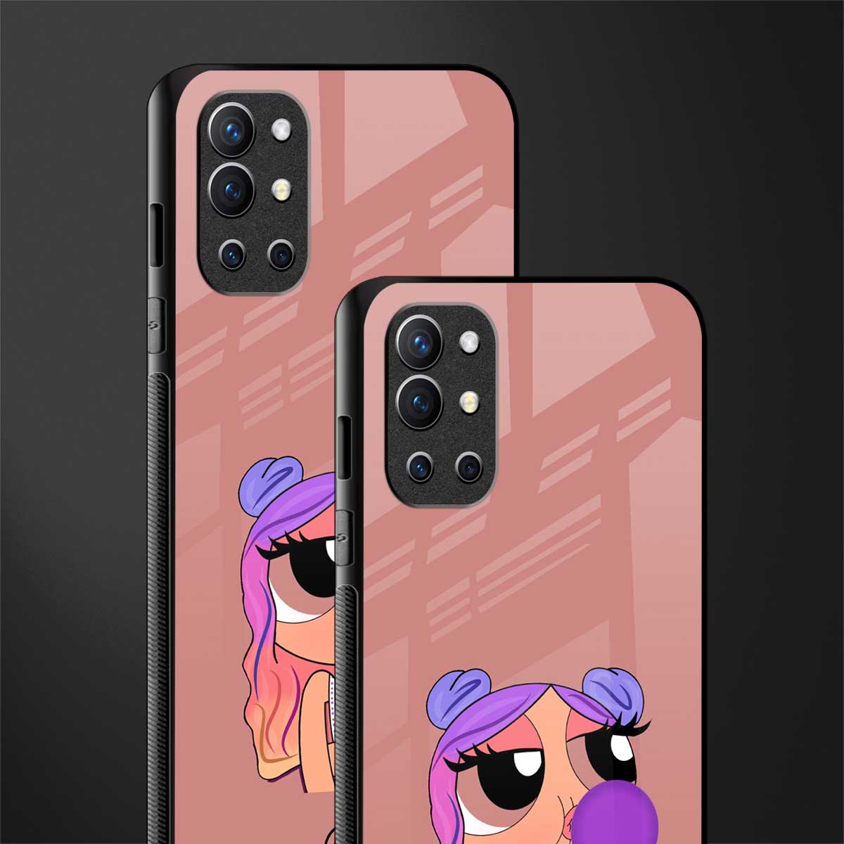 antique purple tote powerpuff girl glass case for oneplus 9r image-2