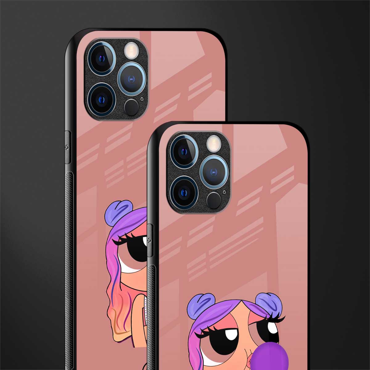 antique purple tote powerpuff girl glass case for iphone 12 pro max image-2