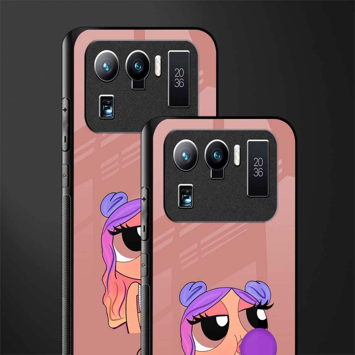 antique purple tote powerpuff girl glass case for mi 11 ultra 5g image-2