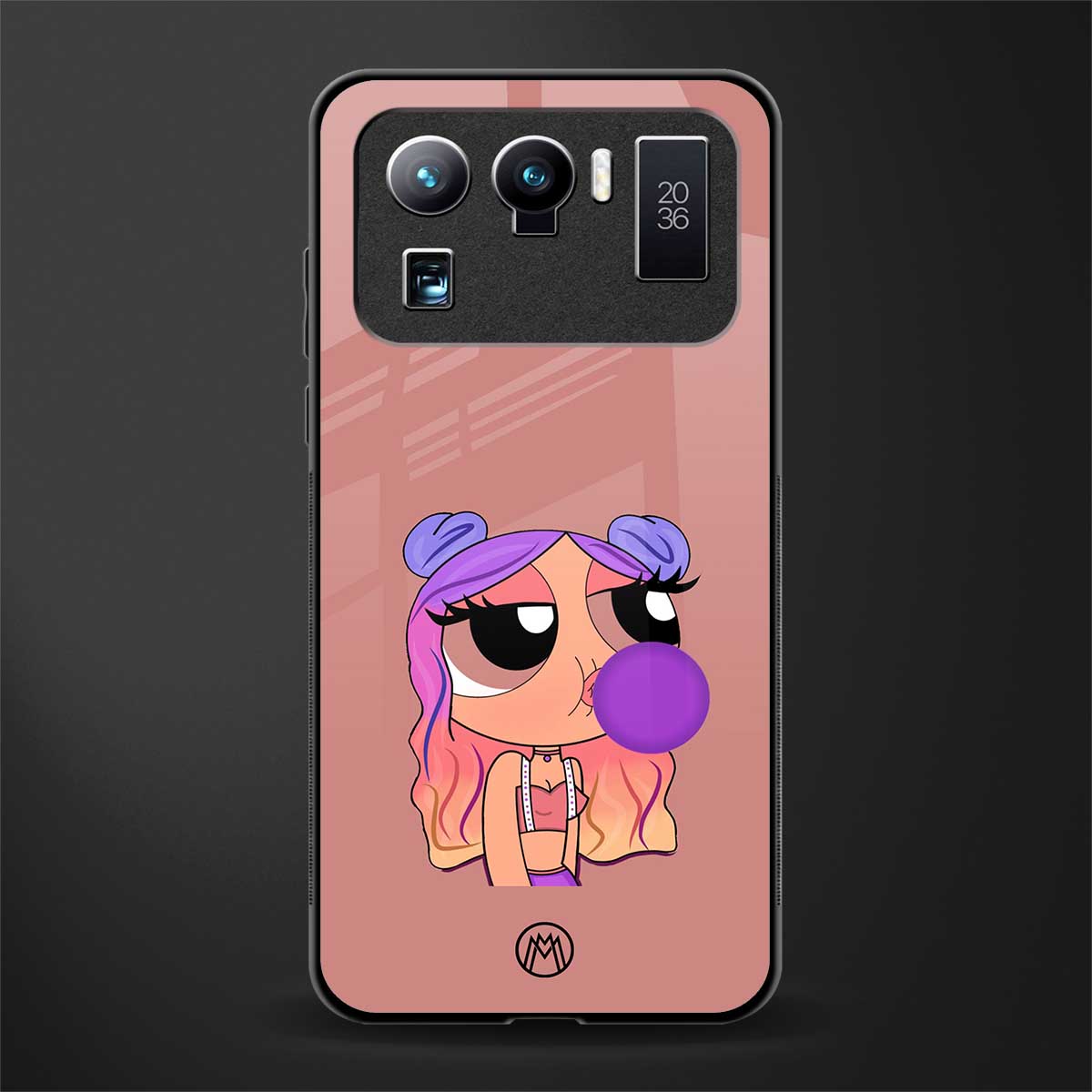 antique purple tote powerpuff girl glass case for mi 11 ultra 5g image