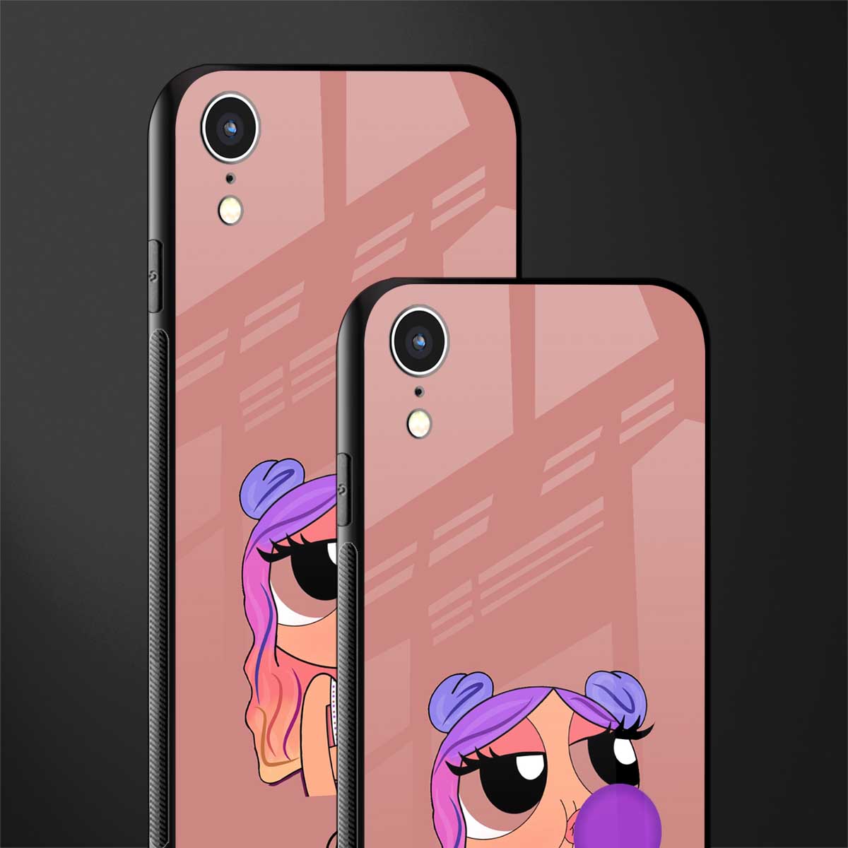 antique purple tote powerpuff girl glass case for iphone xr image-2
