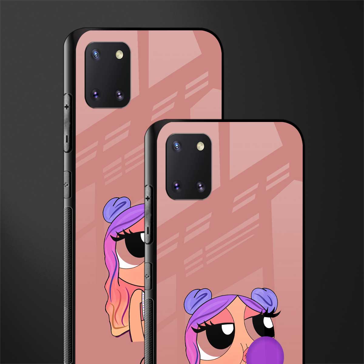 antique purple tote powerpuff girl glass case for samsung a81 image-2