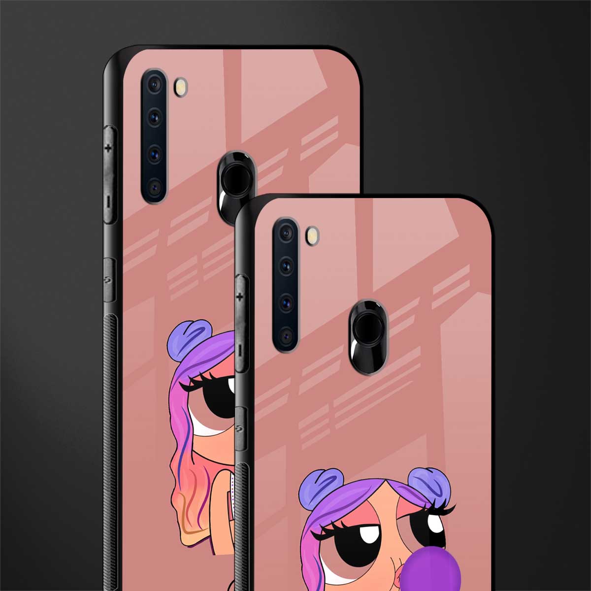 antique purple tote powerpuff girl glass case for samsung a21 image-2