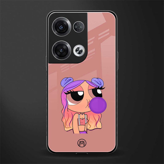 antique purple tote powerpuff girl back phone cover | glass case for oppo reno 8 pro