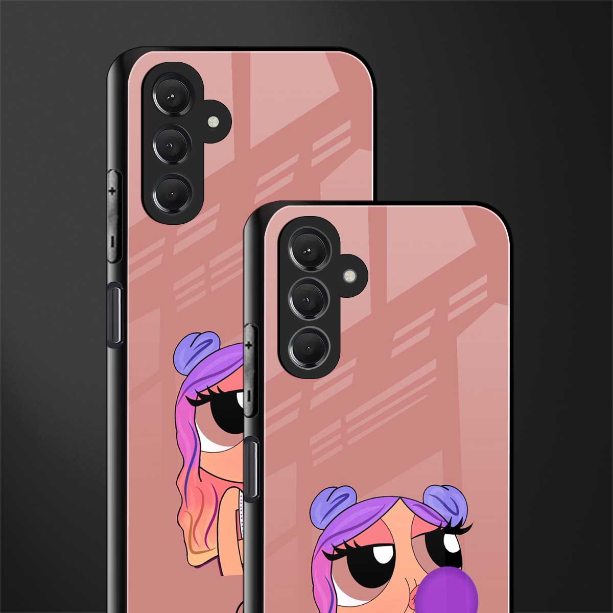 antique purple tote powerpuff girl back phone cover | glass case for samsun galaxy a24 4g