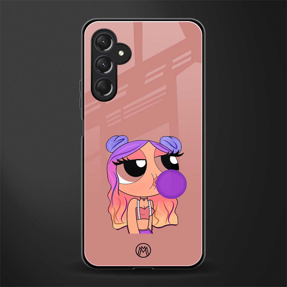 antique purple tote powerpuff girl back phone cover | glass case for samsun galaxy a24 4g