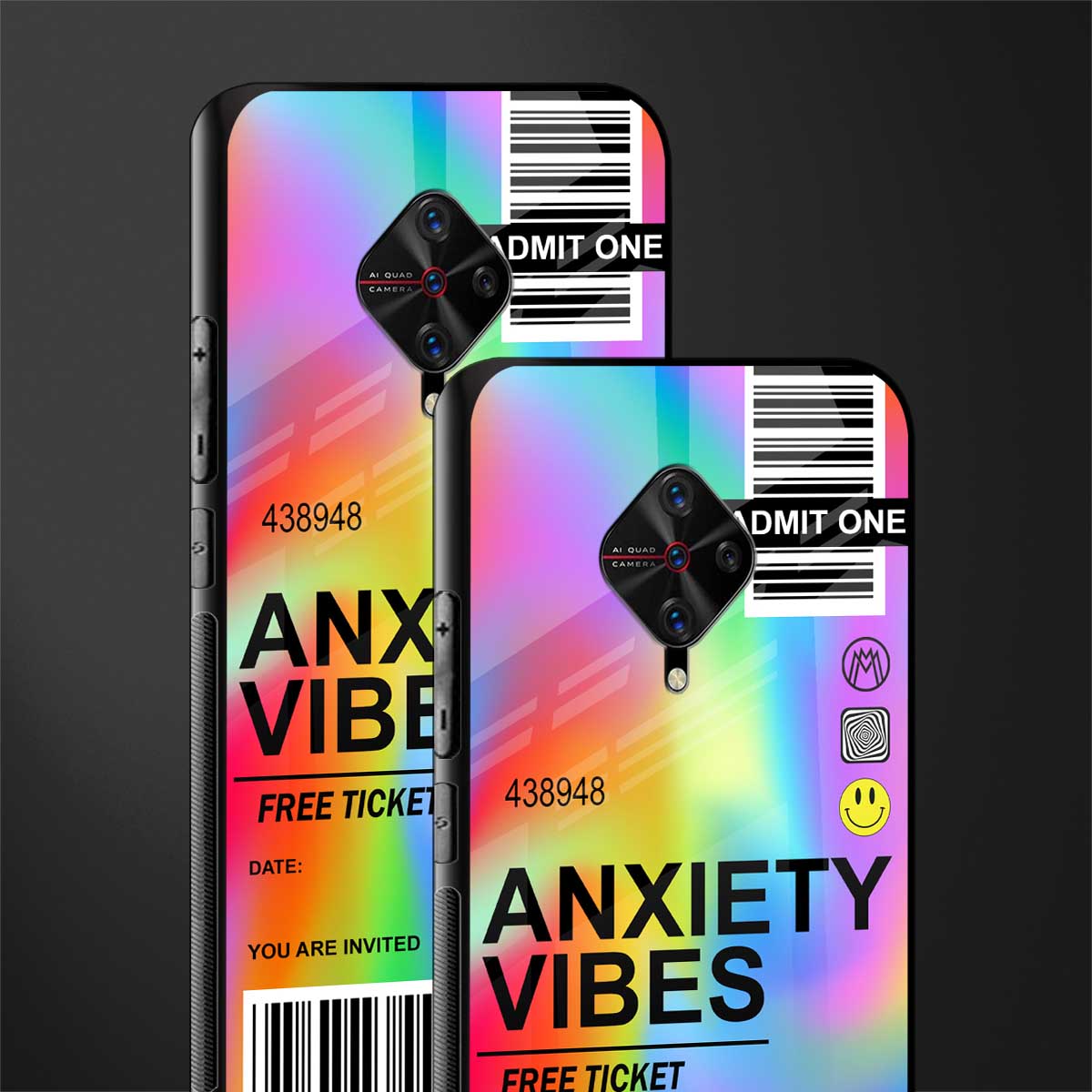 anxiety vibes glass case for vivo s1 pro image-2