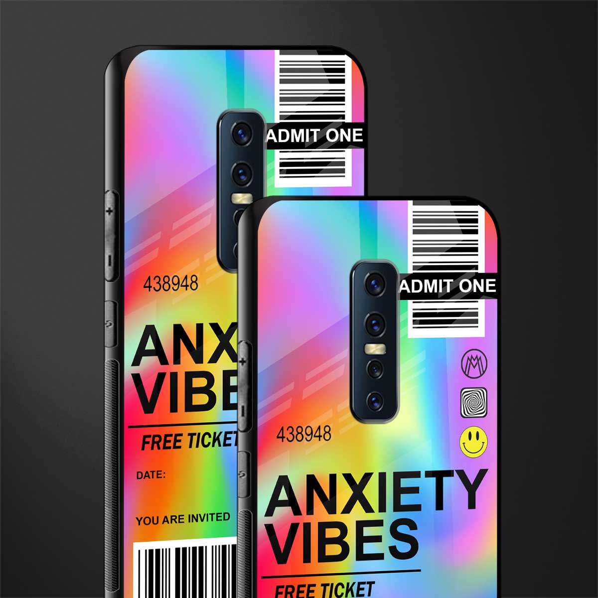 anxiety vibes glass case for vivo v17 pro image-2