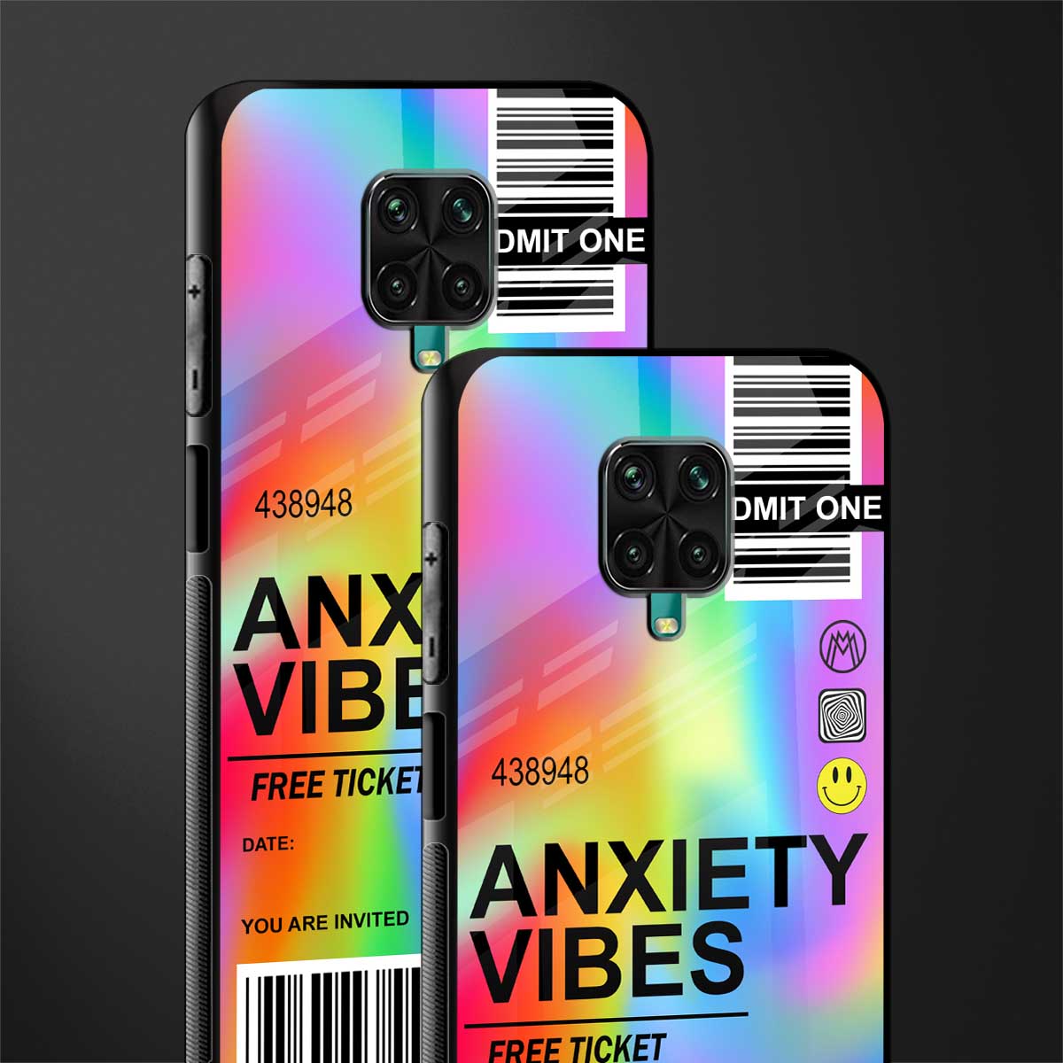 anxiety vibes glass case for redmi note 9 pro max image-2