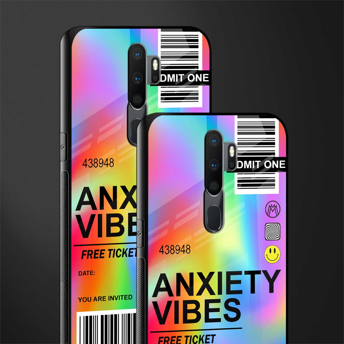 anxiety vibes glass case for oppo a9 2020 image-2