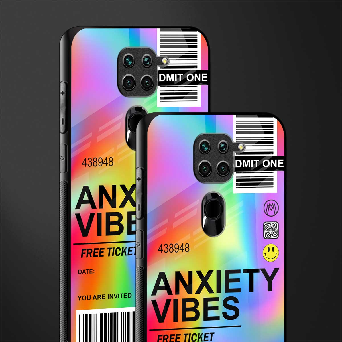 anxiety vibes glass case for redmi note 9 image-2