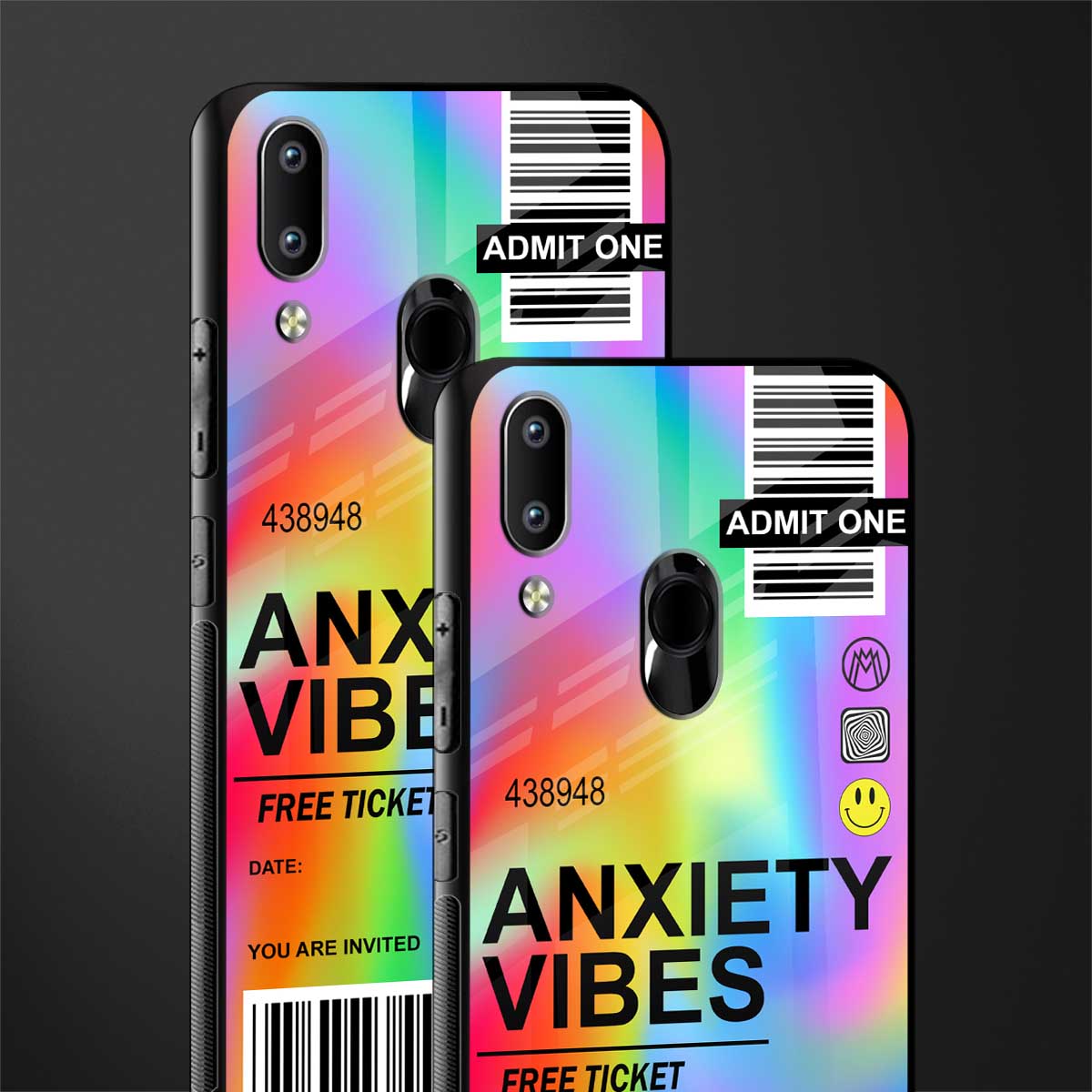 anxiety vibes glass case for vivo y91 image-2