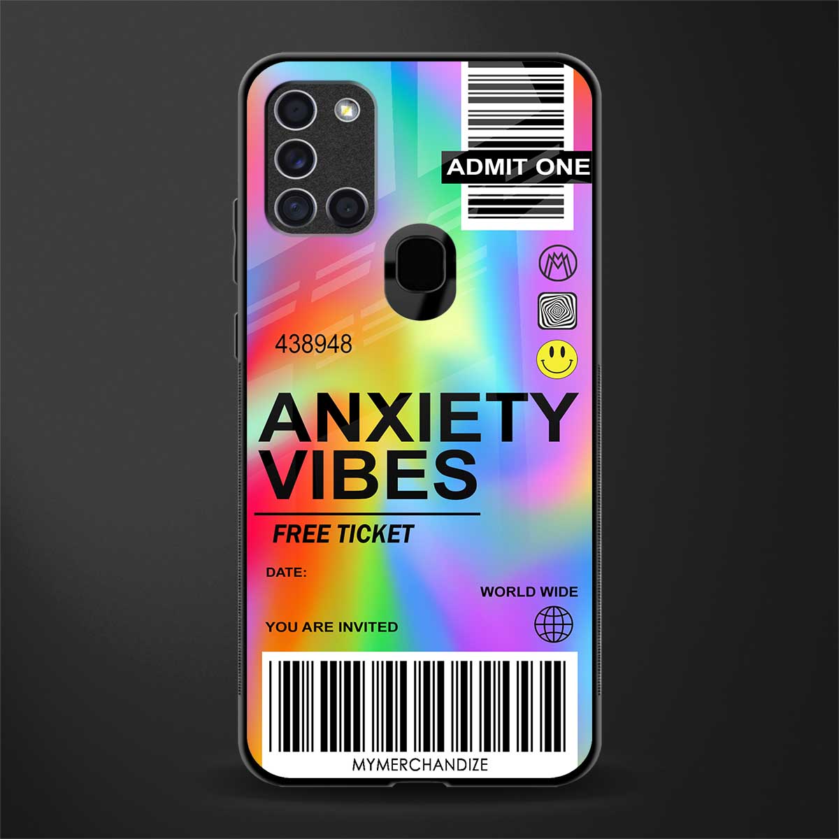 anxiety vibes glass case for samsung galaxy a21s image