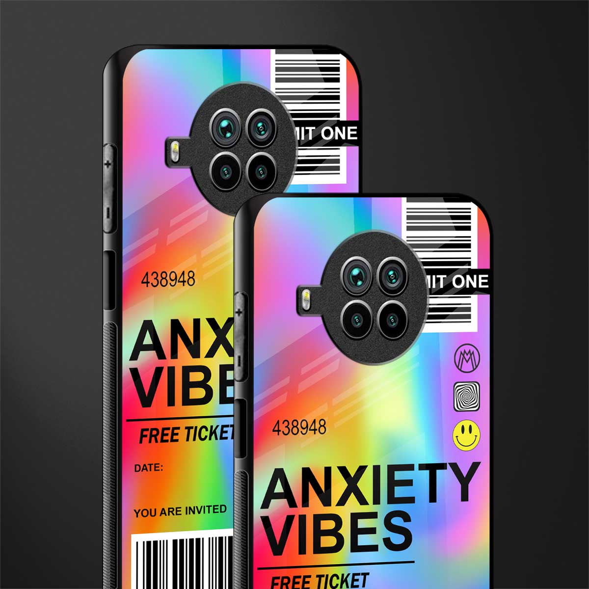 anxiety vibes glass case for mi 10i image-2
