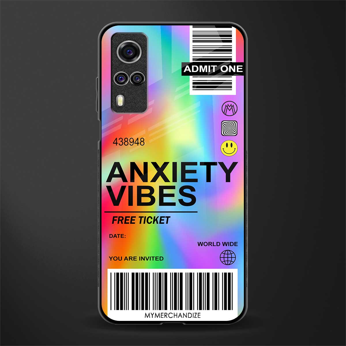 anxiety vibes glass case for vivo y51 image