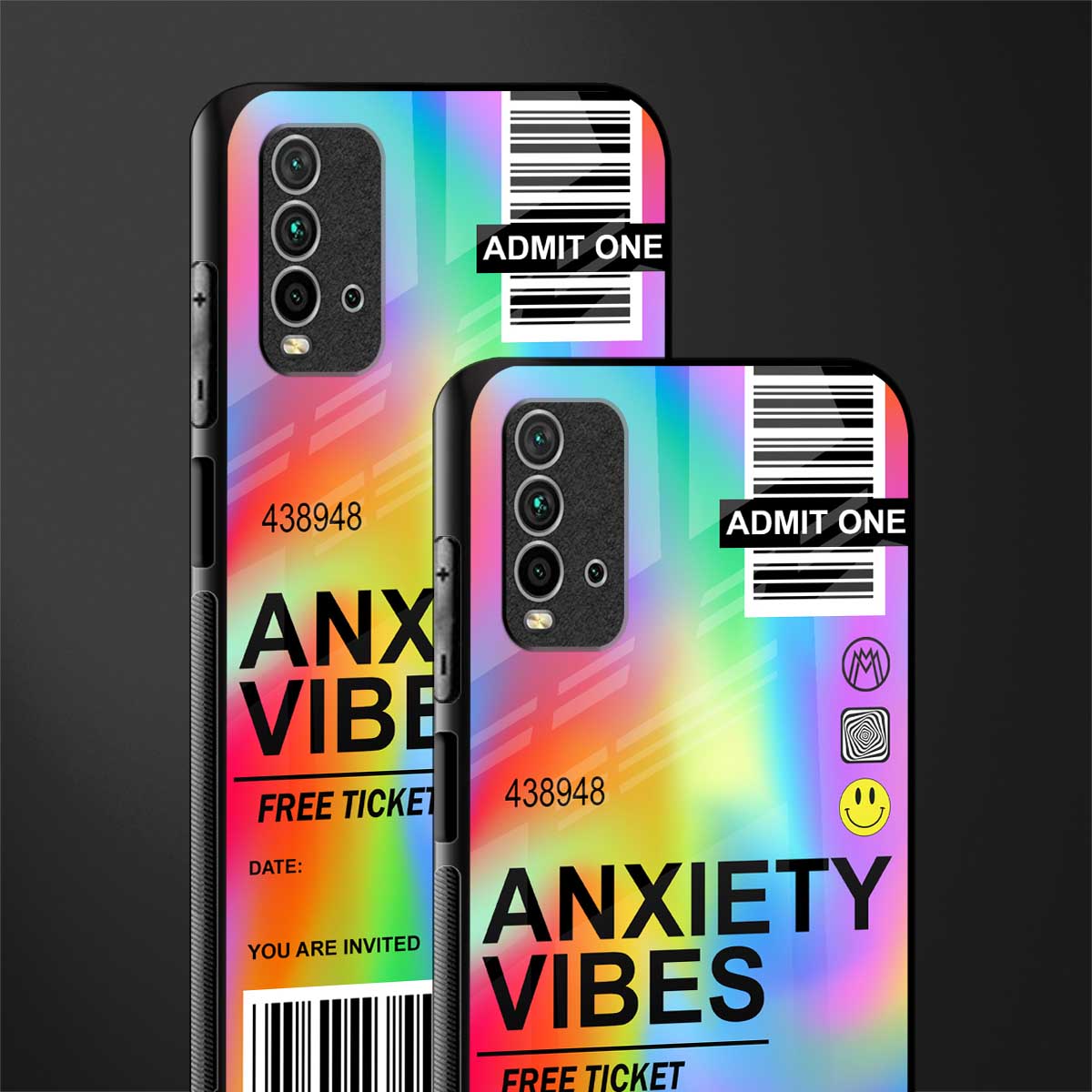 anxiety vibes glass case for redmi 9 power image-2