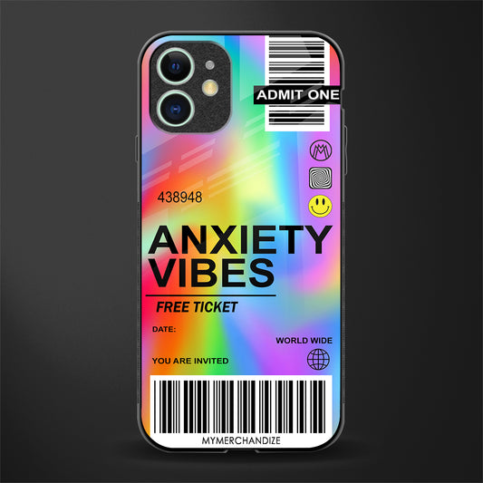 anxiety vibes glass case for iphone 12 image