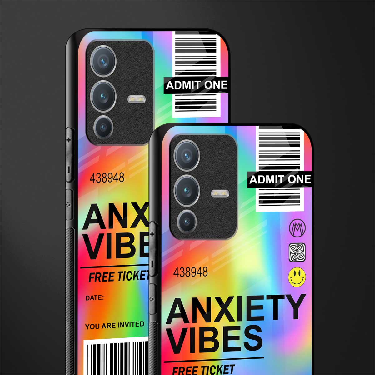 anxiety vibes glass case for vivo v23 pro 5g image-2