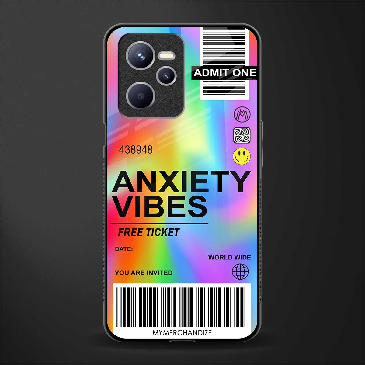 anxiety vibes glass case for realme c35 image