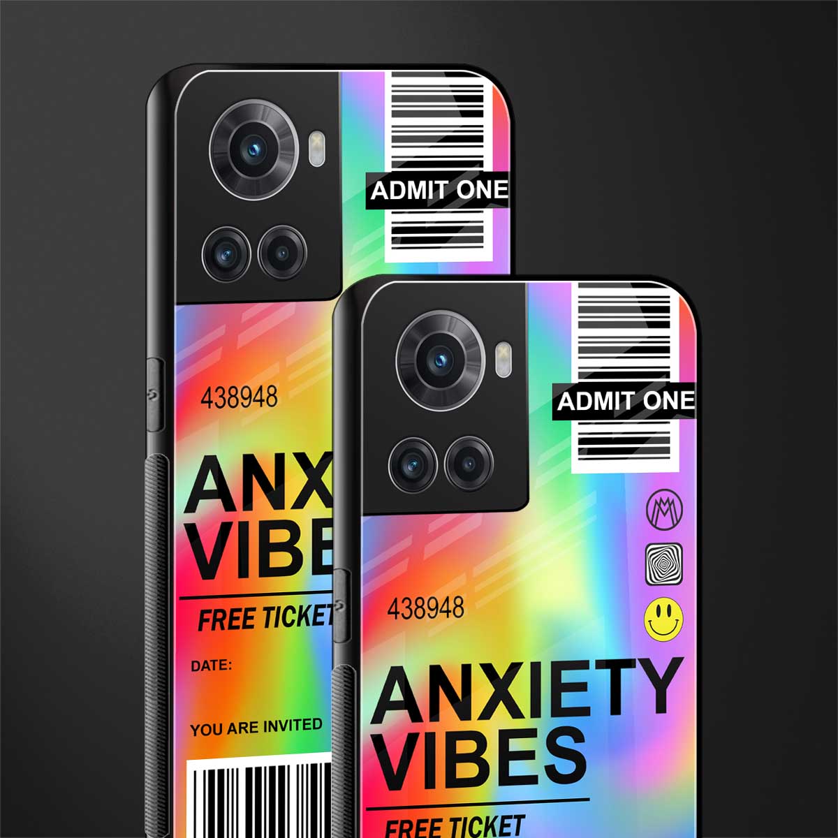 anxiety vibes back phone cover | glass case for oneplus 10r 5g