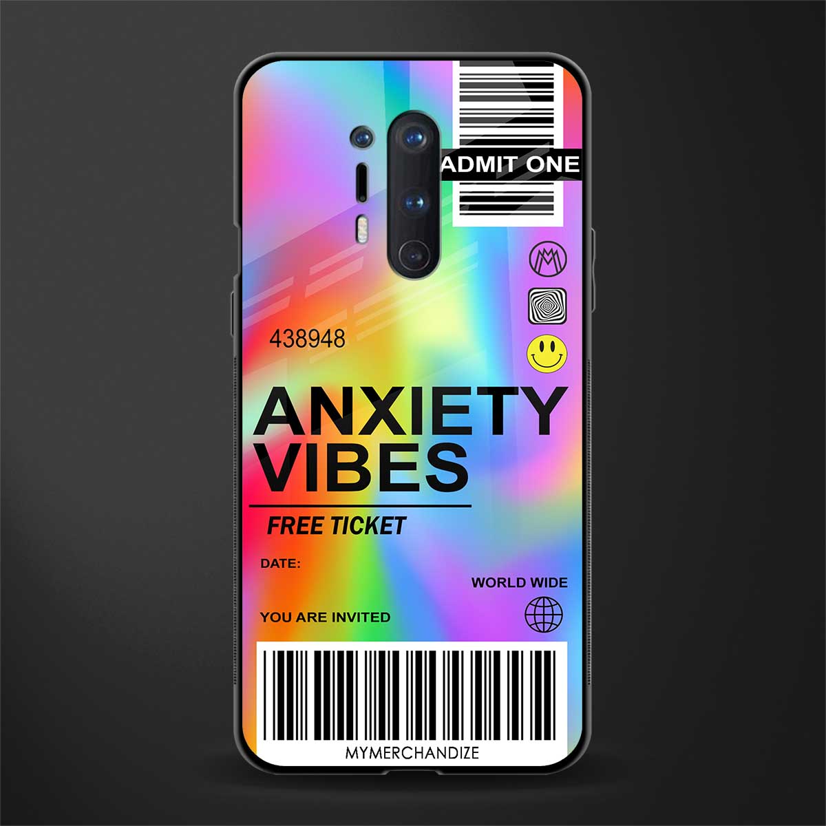 anxiety vibes glass case for oneplus 8 pro image