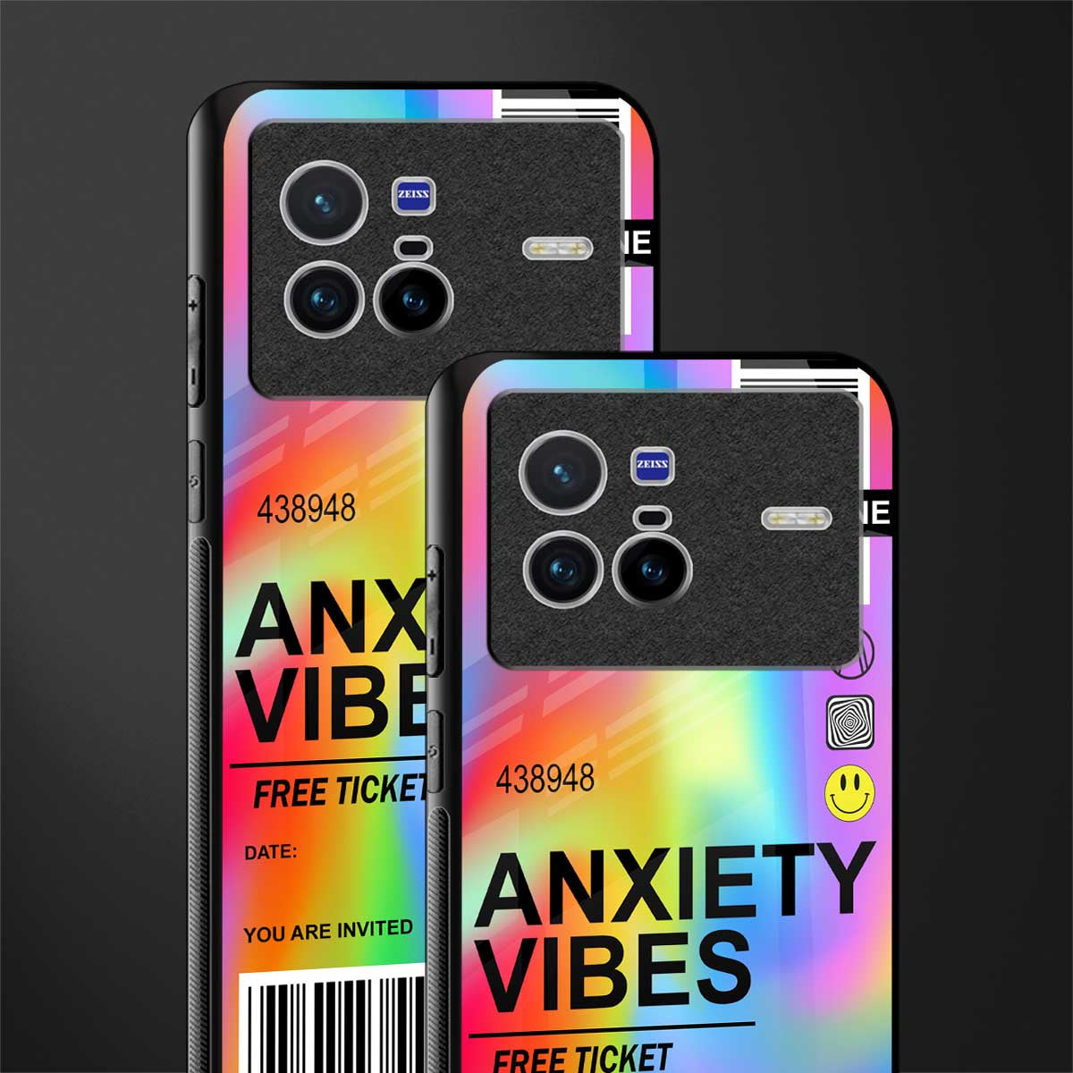 anxiety vibes glass case for vivo x80 image-2