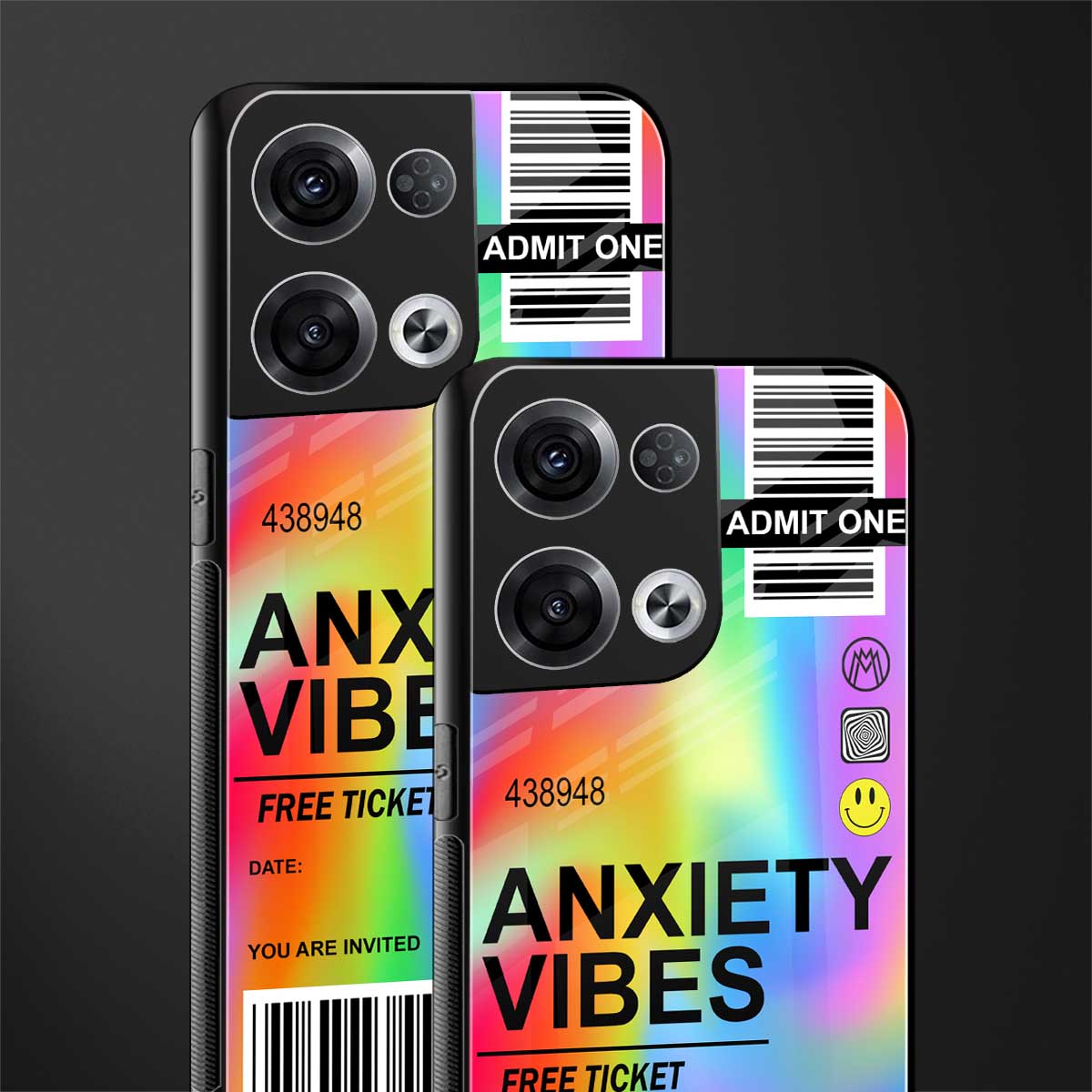 anxiety vibes back phone cover | glass case for oppo reno 8 pro