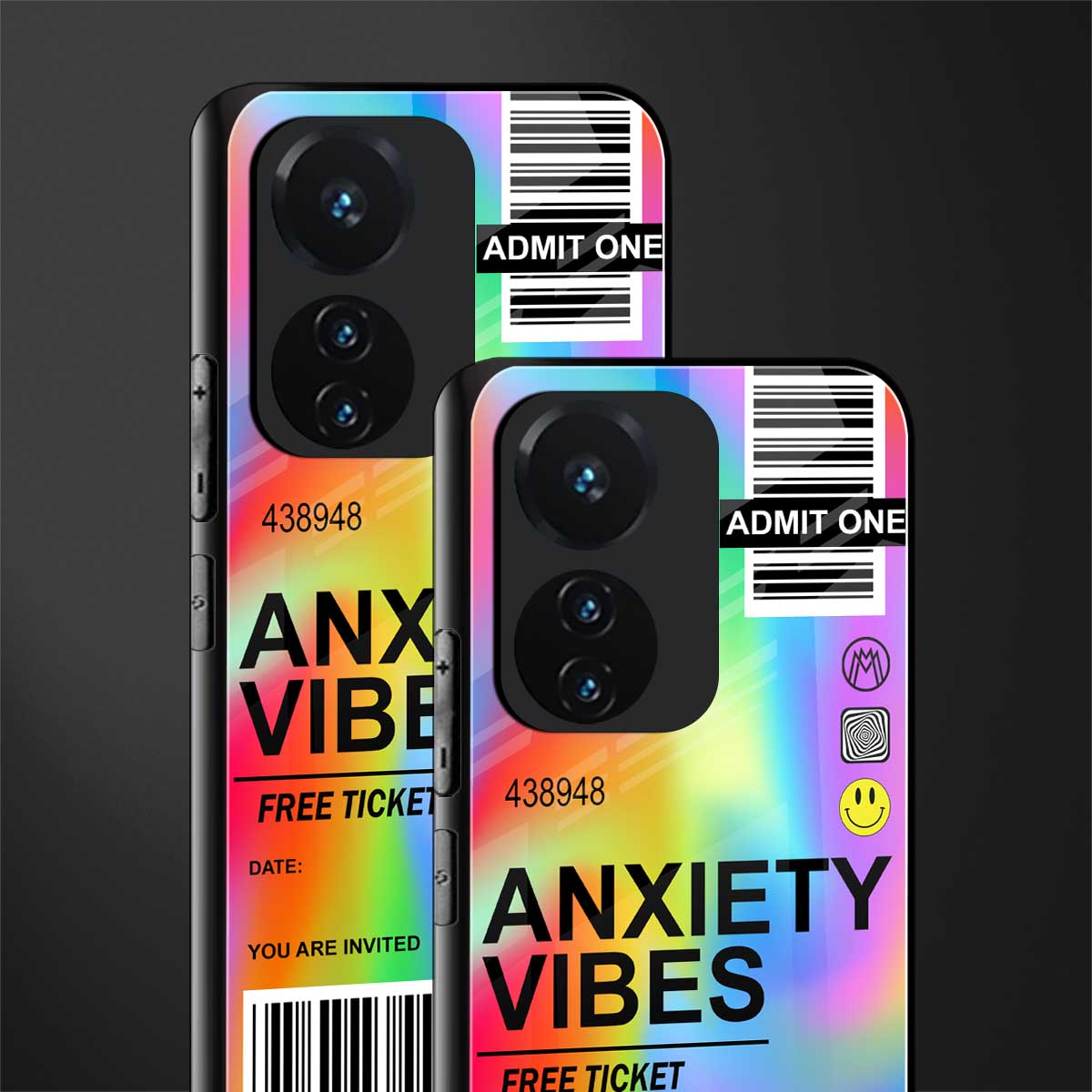 anxiety vibes back phone cover | glass case for vivo t1 44w 4g