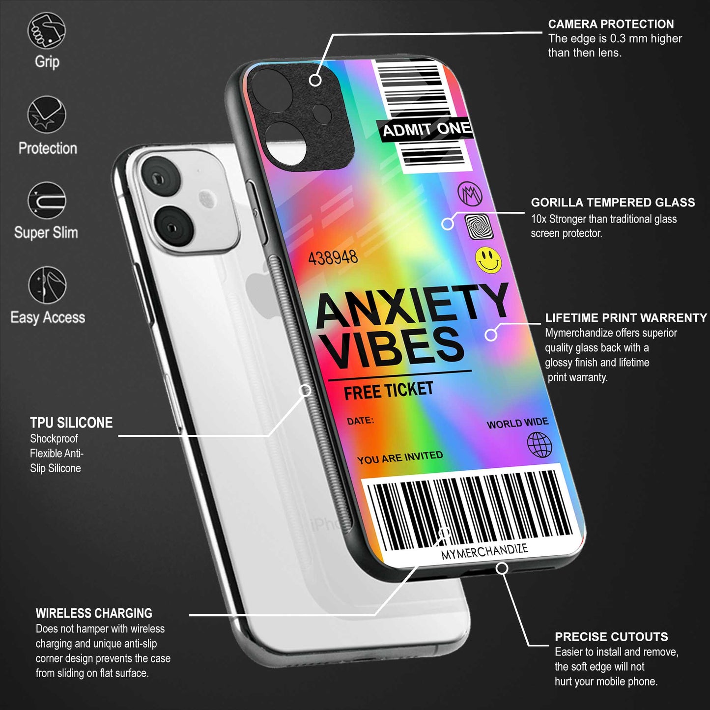anxiety vibes glass case for oppo reno6 pro 5g image-4