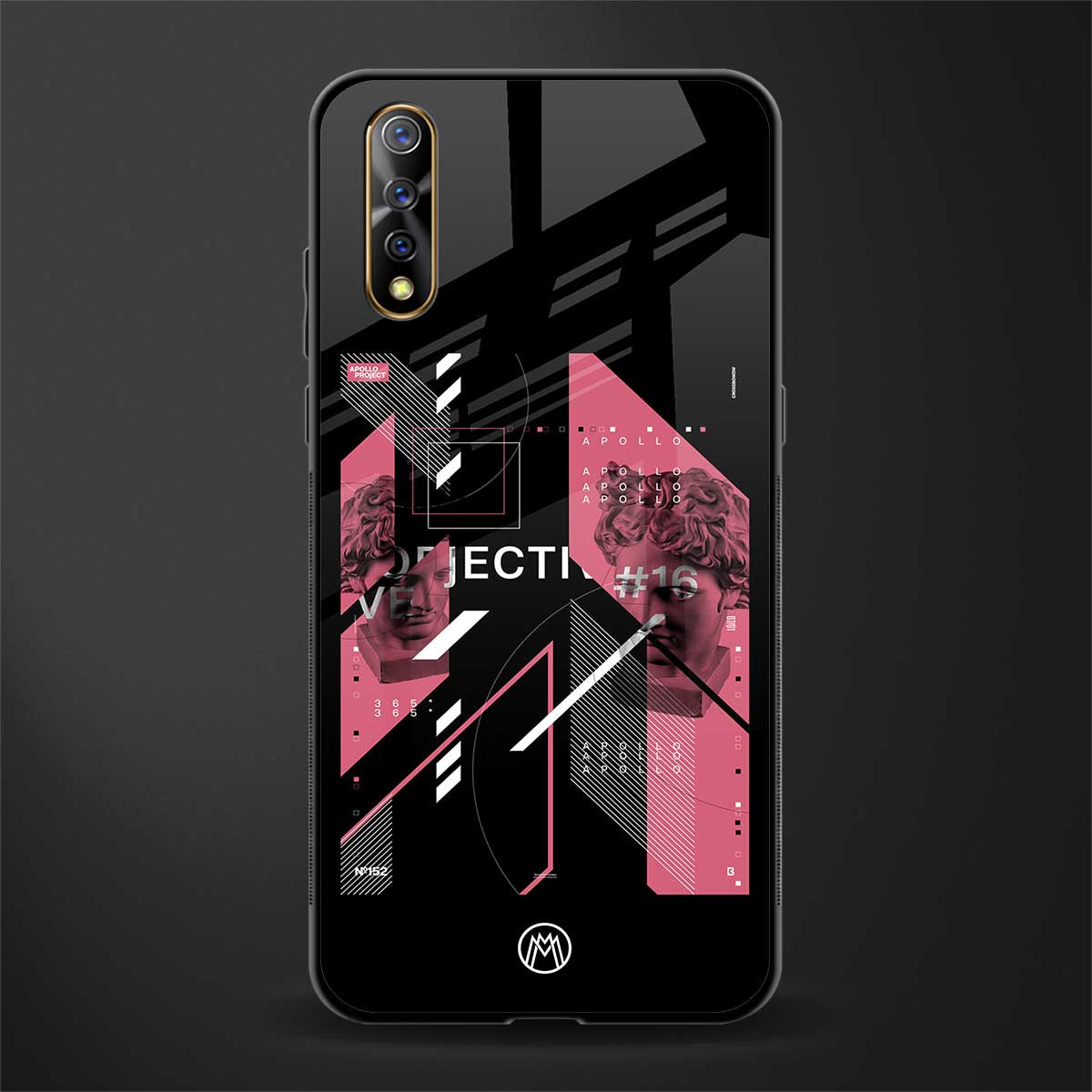 apollo project aesthetic pink and black glass case for vivo z1x image