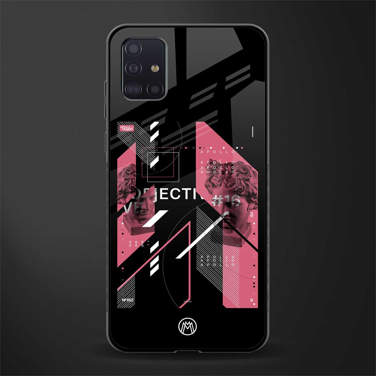 apollo project aesthetic pink and black glass case for samsung galaxy a71 image