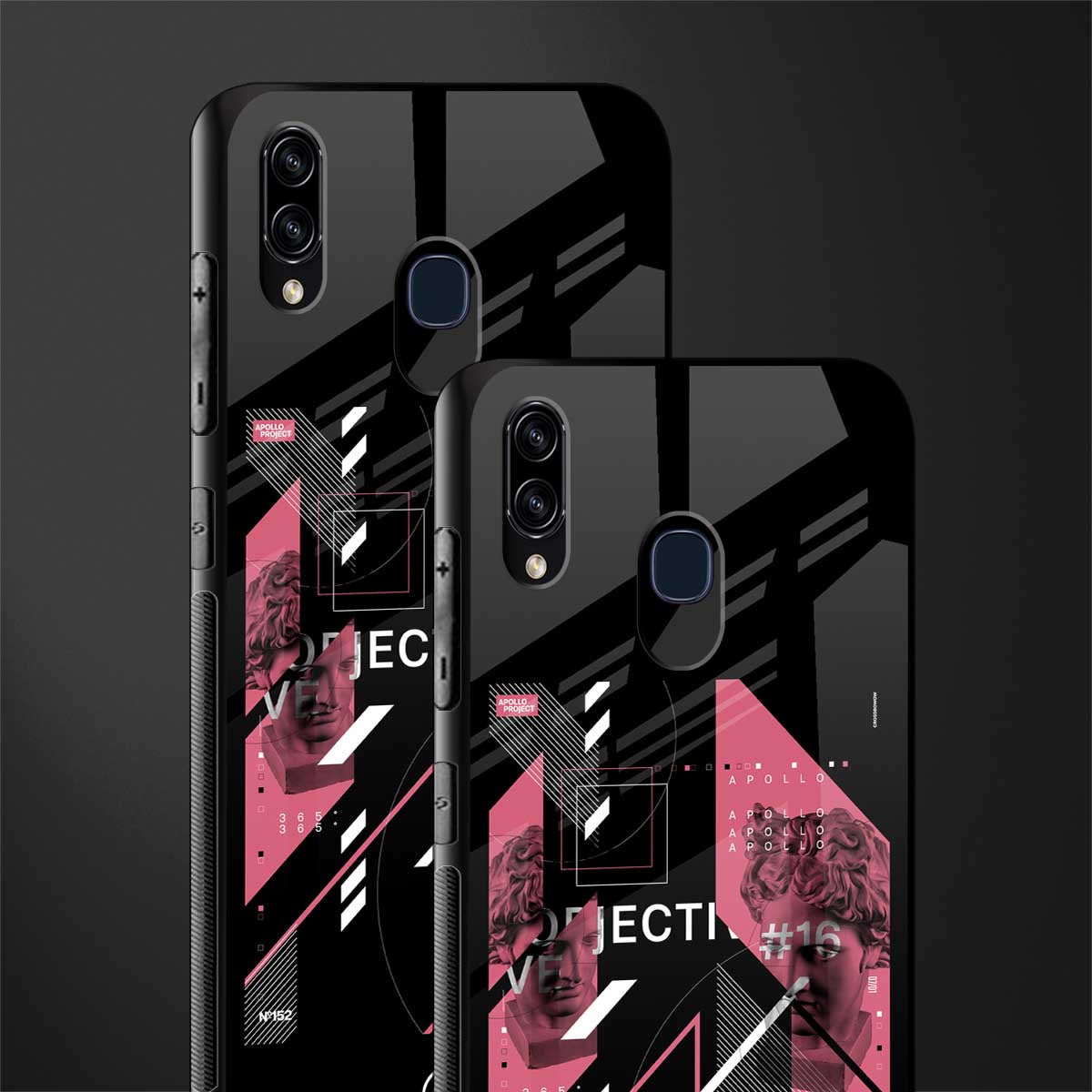 apollo project aesthetic pink and black glass case for samsung galaxy a20 image-2